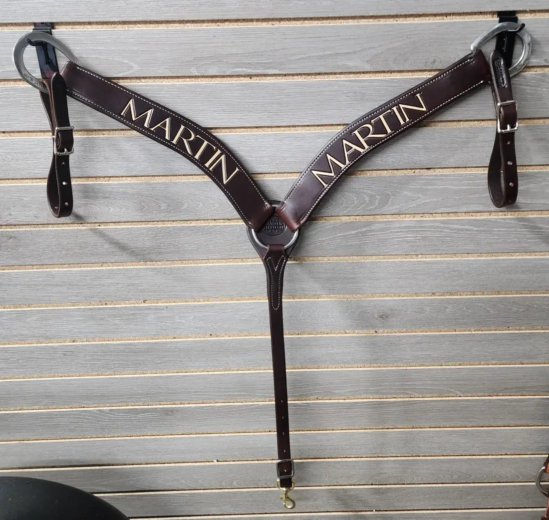 Martin Breastcollar Chocolate Smoothout Martin Logo - 2’’ 2’’ Breastcollar Breastcollar