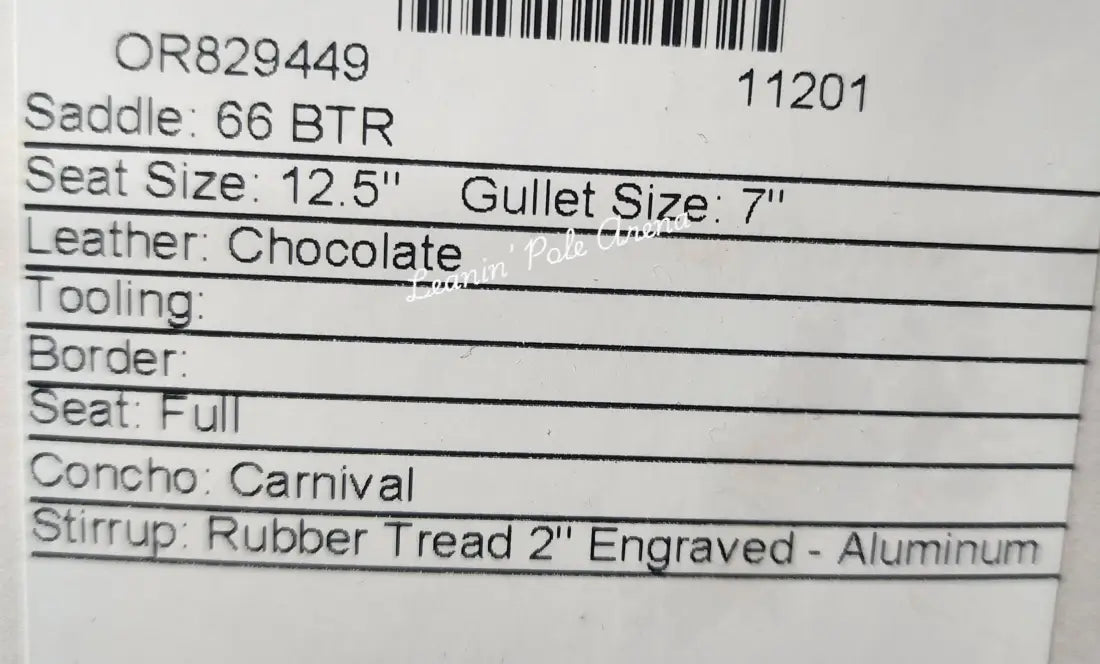 Martin BTR 12.5’’ Barrel Saddle #11201 12.5’’ / 7’’ Barrel Saddle