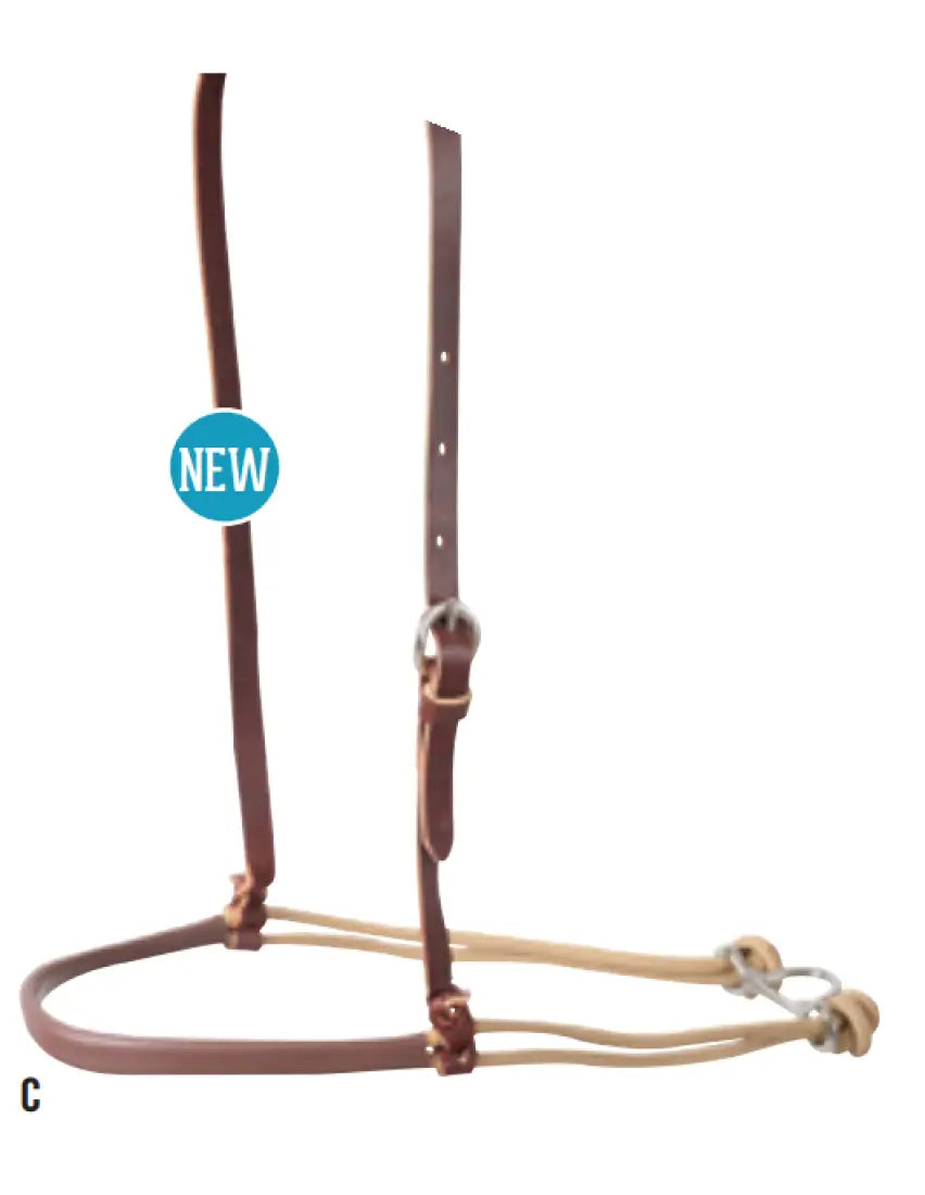 Martin Nylon Double Rope with Shrink Wrap Cover Noseband Double Natural Tiedown/Cavesson