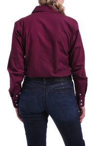 Cinch Women's Solid Burgundy Western Shirt
