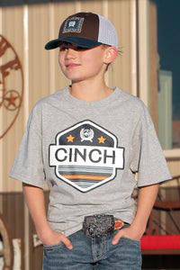 Cinch Boy's Gray Stars & Cinch T-Shirt