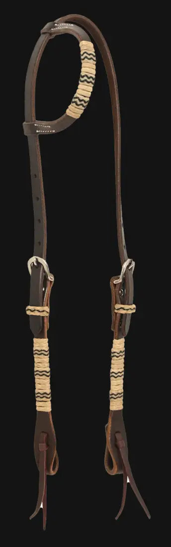 Oxbow Chocolate Harness Rawhide Slip-Ear Headstall Slip Ear Headstall Headstall