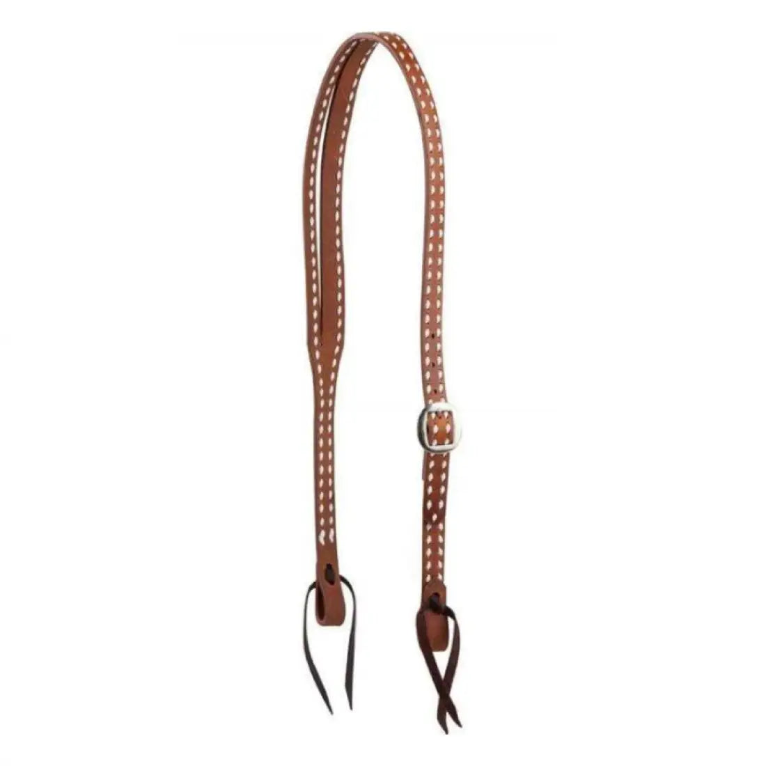 Oxbow Slit Ear Headstall - White Buckstitch Slit Ear Headstall Headstall