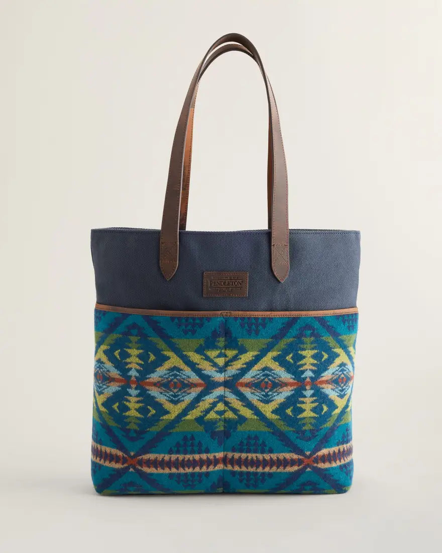 Pendleton Wool & Leather Market Tote Diamond Desert Purse