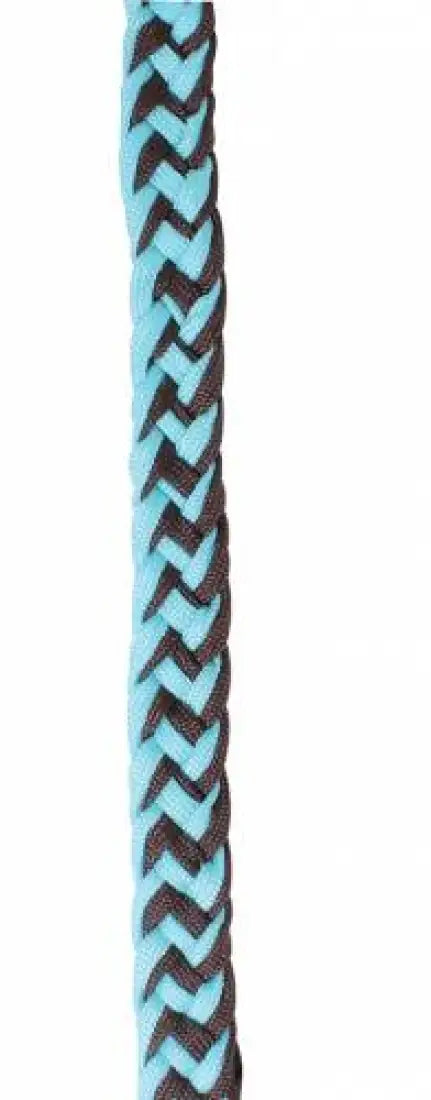 Professional’s Choice Braided Barrel Reins Turquoise/Chocolate / 1’’ / 7.5’ Reins