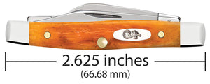 Case Persimmon Orange Bone Peach Seed Jig Small Stockman Knife