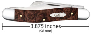 Case Brown Maple Burl Wood Smooth Stockman Knife