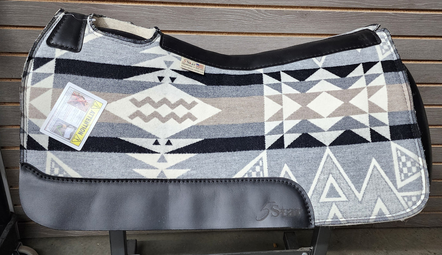 5 Star Diamond Ridge White Signature Top Saddle Pad (Made with Real Pendleton Fabric)