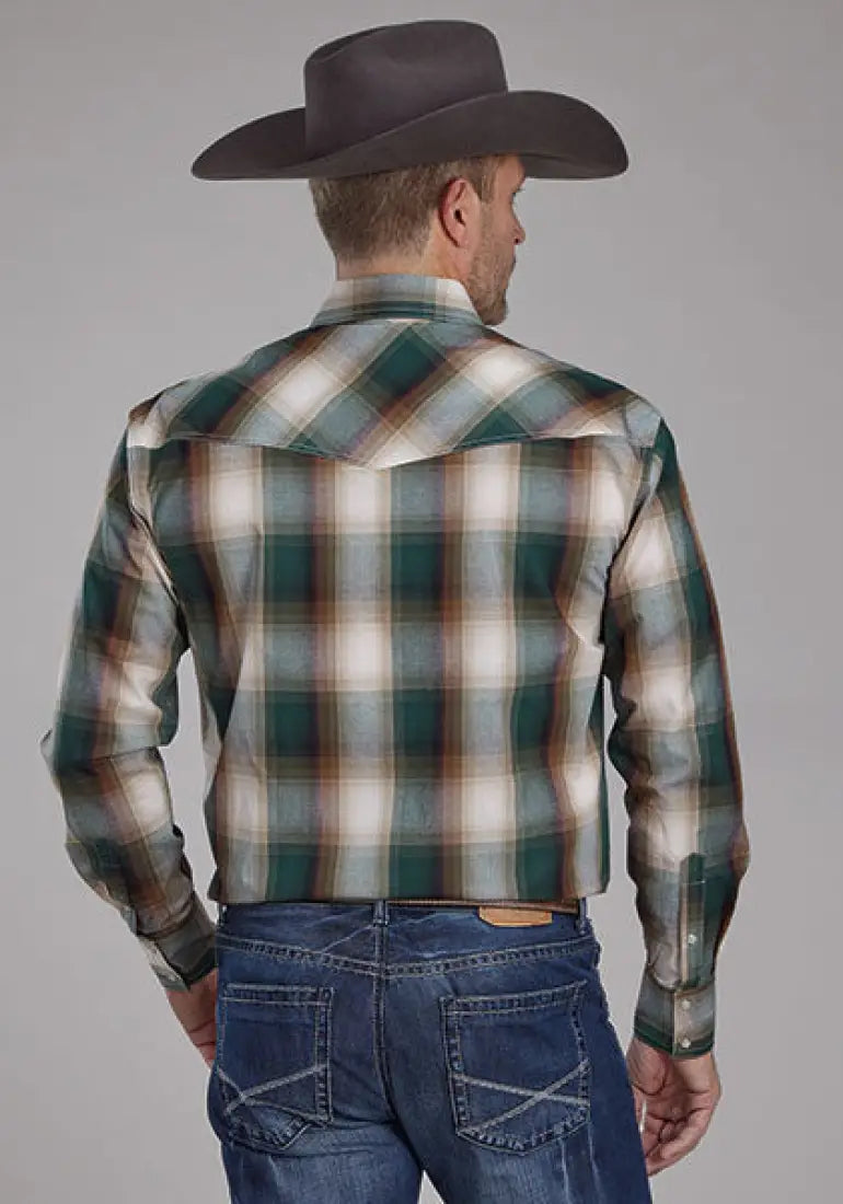 Roper Men’s Green Tree Plaid Western Shirt Men’s Western