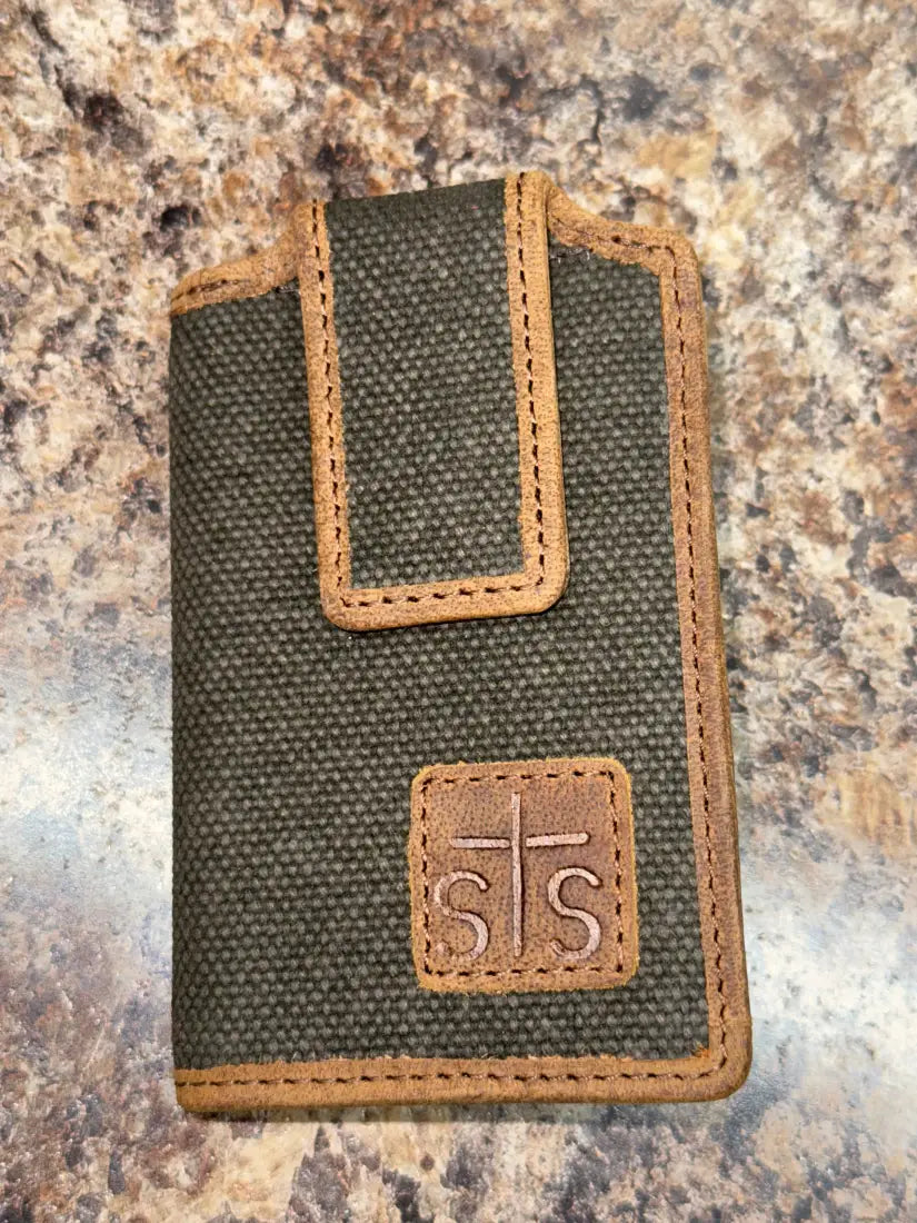 STS Men’s Money Clip Dark Canvas Men’s Wallet