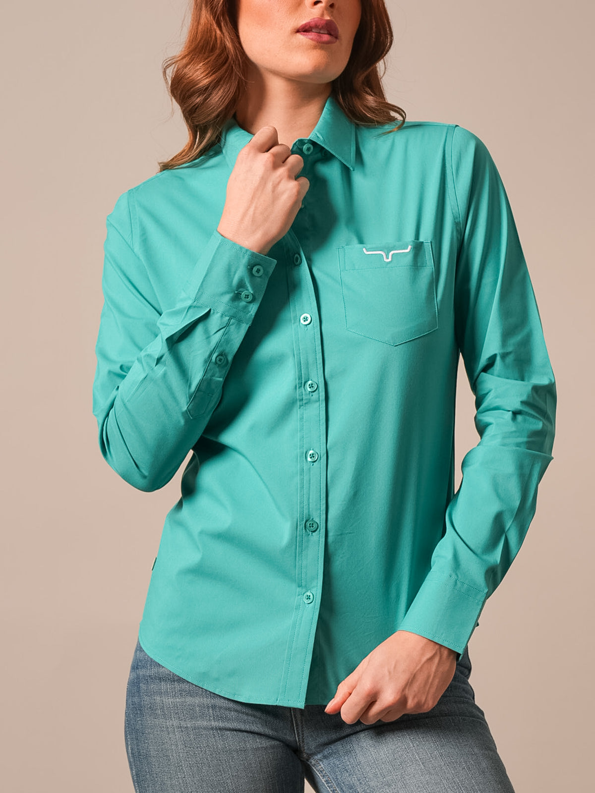 Kimes Ranch Women's Teal KR Team Shirt
