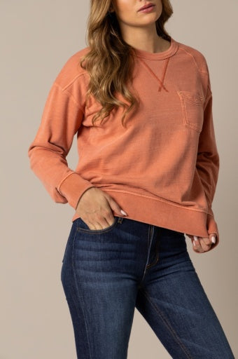 Kimes Ranch Women's Heather Muted Red Gina Crewneck