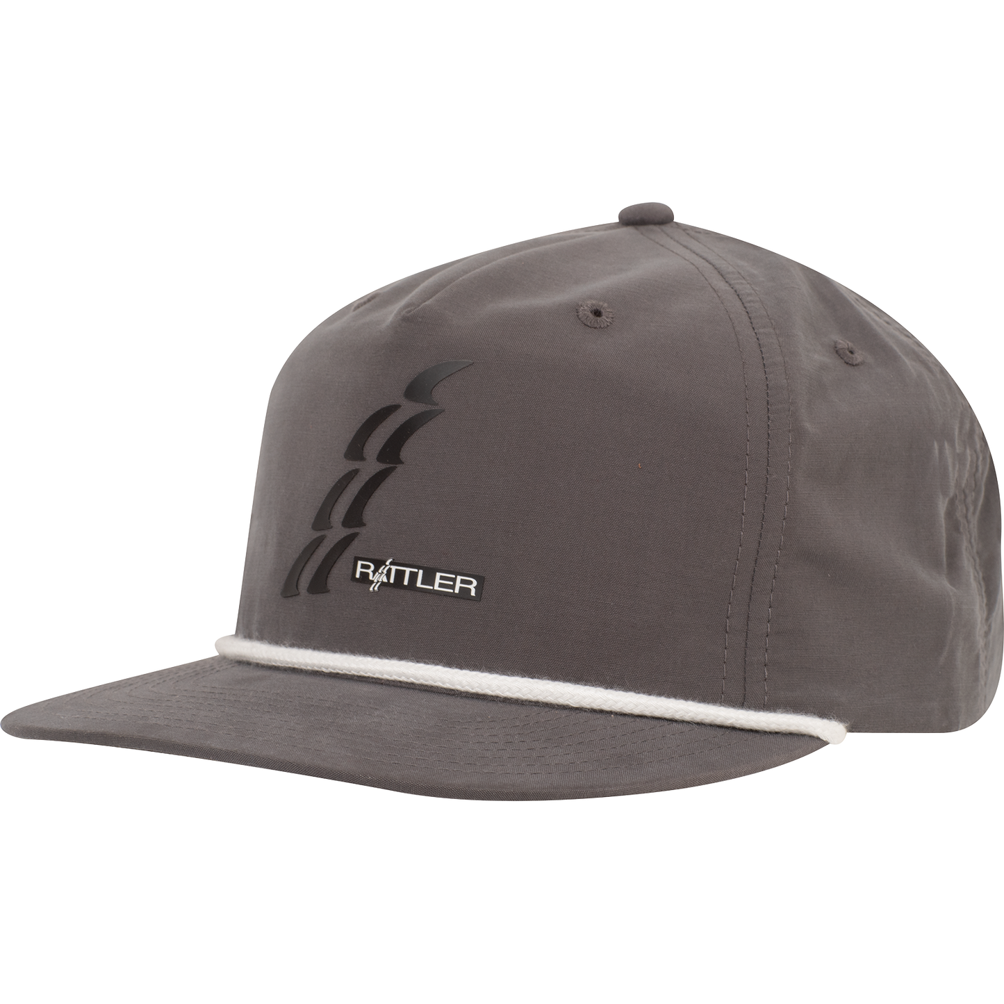 Rattler Ropes Charcoal Snapback Flat Bill Trucker Cap