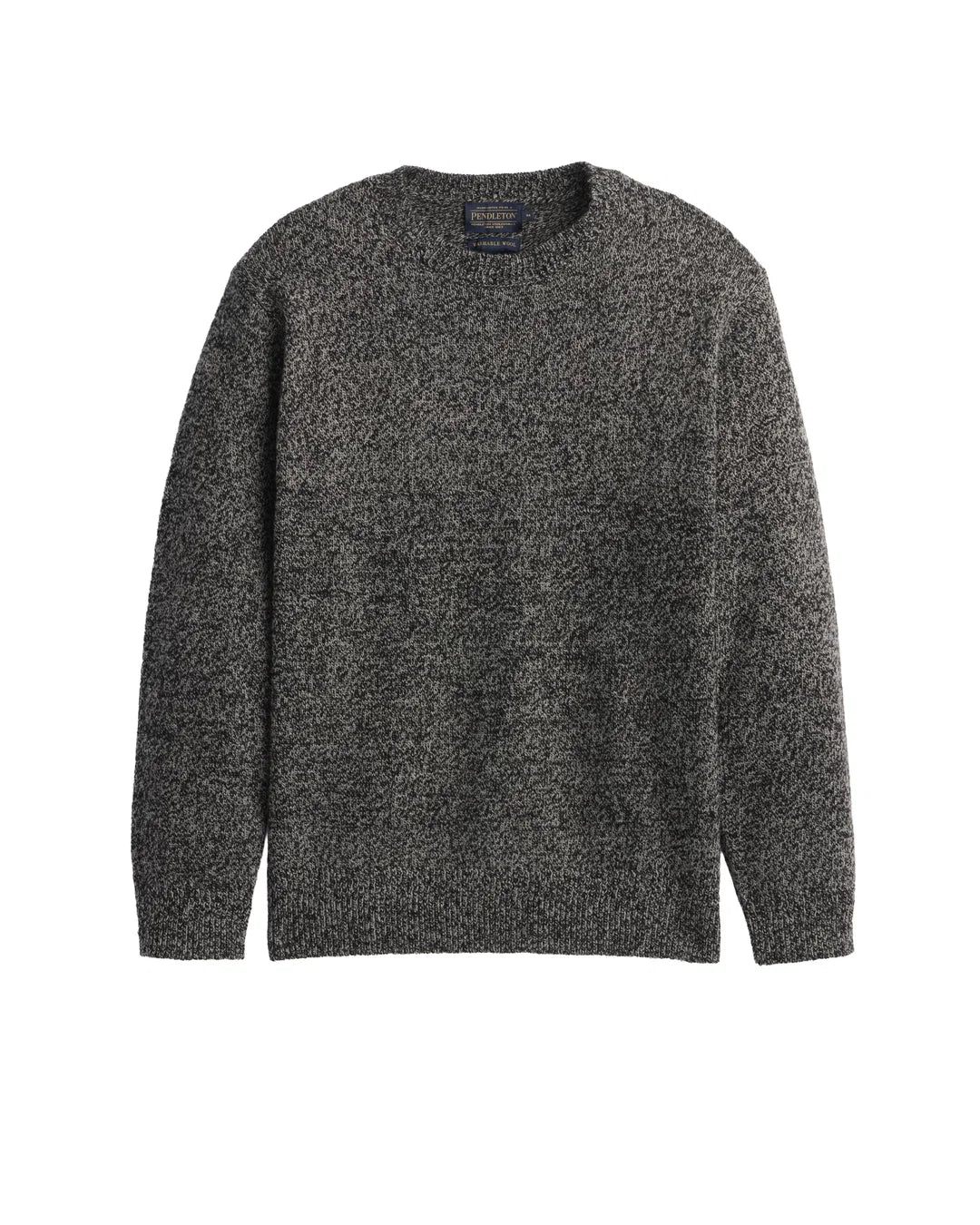 Pendleton Men's Black/Wheat Heather Shetland Crew Wool Sweater