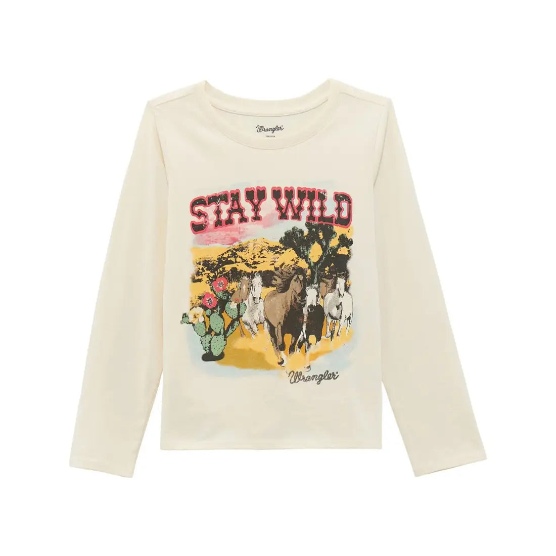Wrangler Girl’s White Stay Wild Long Sleeve T-Shirt Girl’s T-Shirt