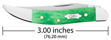 Load image into Gallery viewer, Case Emerald Green Bone Smooth Small Texas Toothpick Knife

