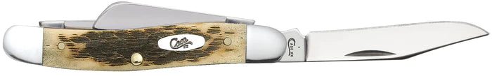 Case Amber Bone Peach Seed Jig Medium Stockman Knife
