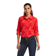 Load image into Gallery viewer, Ariat Women&#39;s VentTEK Floral Print Coral Western Shirt
