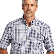 Load image into Gallery viewer, Ariat Men&#39;s Pro Series Navy Plaid Idris Short Sleeve Western Shirt
