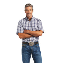 Load image into Gallery viewer, Ariat Men&#39;s Pro Series Navy Plaid Idris Short Sleeve Western Shirt
