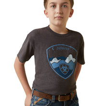Load image into Gallery viewer, Ariat Boy&#39;s Logoscape Charcoal Heather T-Shirt

