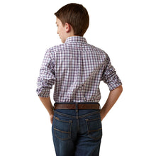 Load image into Gallery viewer, Ariat Boy&#39;s Pro Series Purple Plaid Meir Western Shirt
