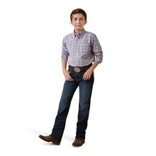 Load image into Gallery viewer, Ariat Boy&#39;s Pro Series Purple Plaid Meir Western Shirt

