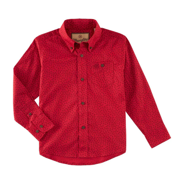 Wrangler Boy's Paisley Red Western Shirt