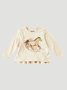 Wrangler Girl's Infant Horse Run Long Sleeve T-Shirt