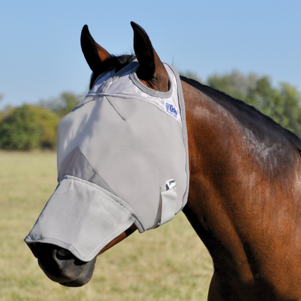 Crusader Long Nose Fly Mask NO Ears (Gray)