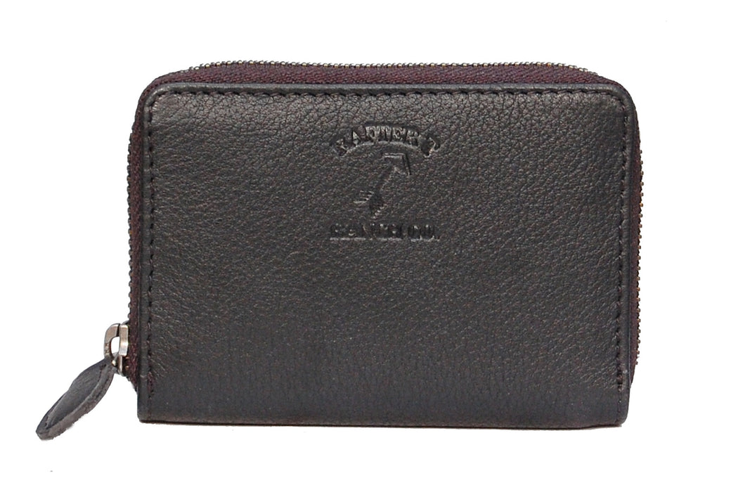 Rafter T - Plain Black Leather Small Wallet