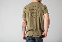 Load image into Gallery viewer, Kimes Ranch Men&#39;s Shielded Trucker Military Green T-Shirt
