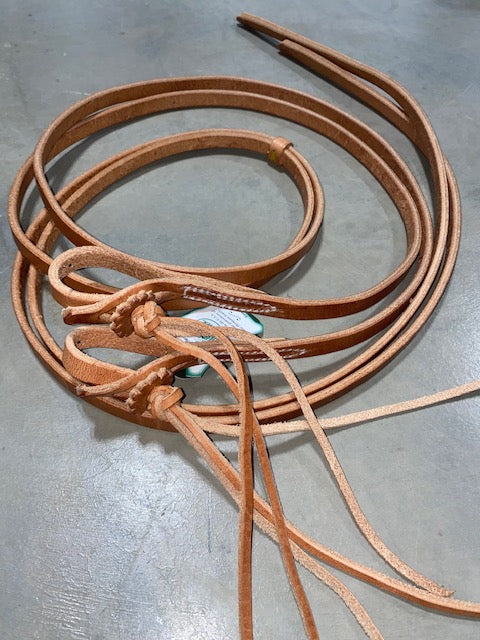 Berlin 5/8" Leather Split Reins with Rattlesnake Ends