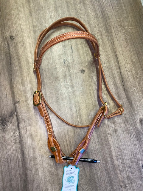 Berlin Browband Headstall with Quick Change Ends - Brass Buckle