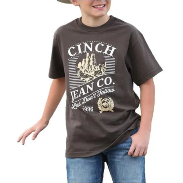Cinch Boy's Jean Company Logo Brown T-Shirt