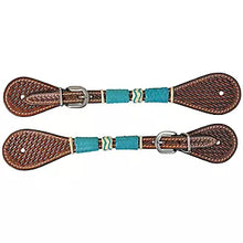Load image into Gallery viewer, Circle Y Turquiose Roundup Ladies/ Youth Spur Straps
