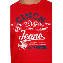 Load image into Gallery viewer, Cinch Men&#39;s &quot;Lead Don&#39;t Follow&quot; Red T-Shirt
