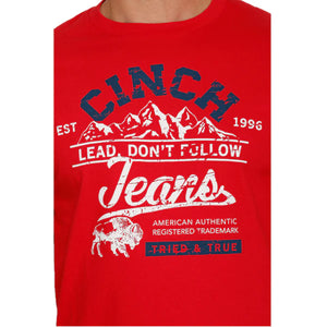 Cinch Men's "Lead Don't Follow" Red T-Shirt