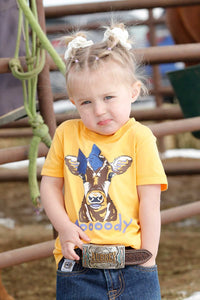 Cruel Girl's Toddler Cow/Mooody Gold T-Shirt