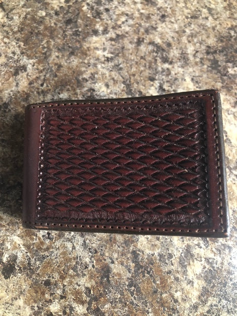 Double J Hand-Tooled Money Clip