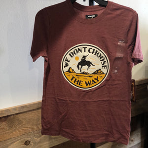 Wrangler Yellowstone "We Don't Choose The Way" Burgundy T-Shirt