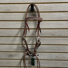 Load image into Gallery viewer, Berlin Browband Headstall with Rattlesnake Ends - Silver Buckle
