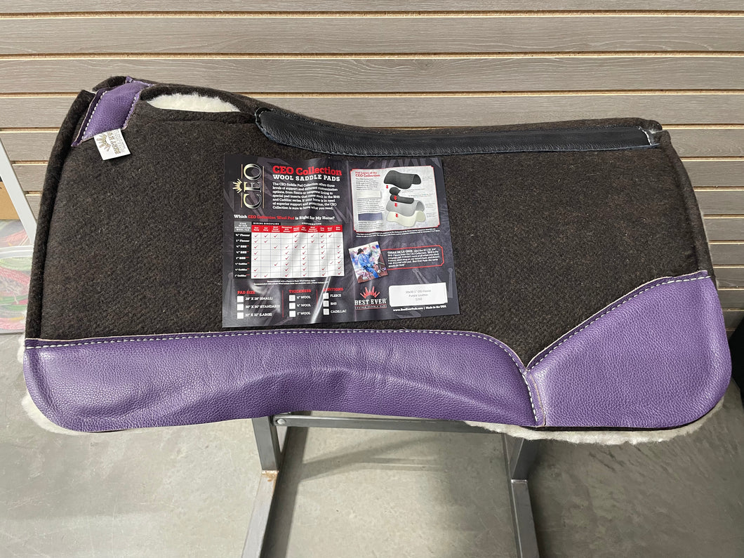 Best Ever OG Fleece Saddle Pad, Purple Leather (1