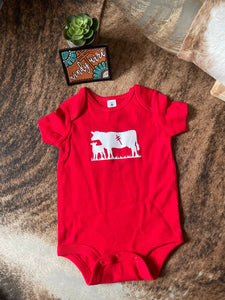 STW Boy's Infant Leanin' Pole Branded Cow T-Shirt