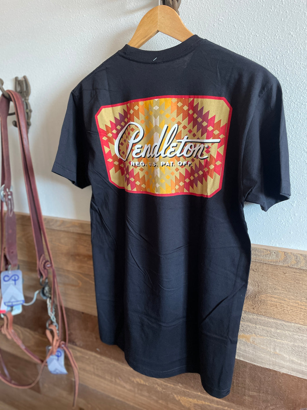 Pendleton Men's Aztec Print Logo Black T-Shirt