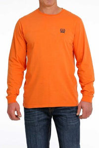 Cinch Men's Premium Authentic Orange Long Sleeve T-Shirt