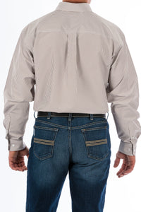 Cinch Men's Tencel Khaki Pinstripe Western Shirt
