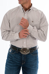 Cinch Men's Tencel Khaki Pinstripe Western Shirt