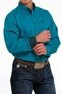 Cinch Men's Solid Turquoise Western Shirt