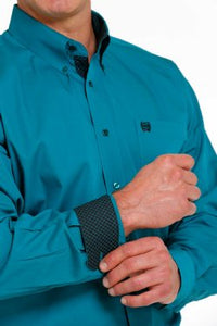 Cinch Men's Solid Turquoise Western Shirt